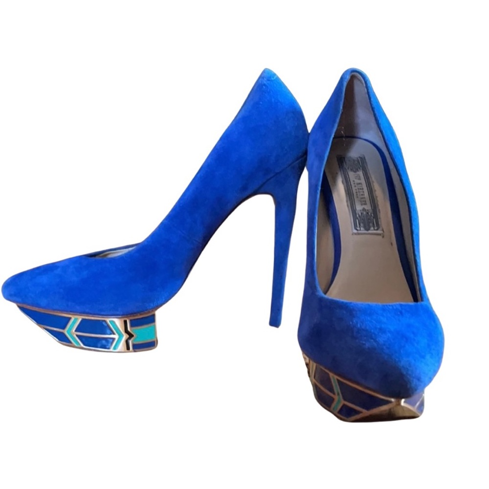 Ivy Kirzhner pyramid royal blue heels